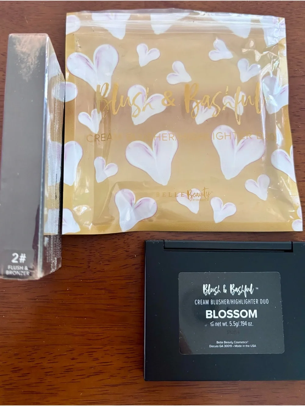 Blush, highlighter, contour